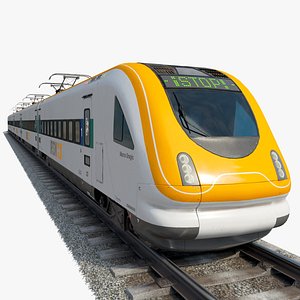 3D model Modern European intercity train
