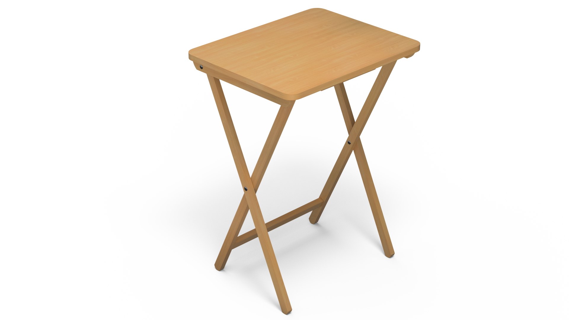 Wooden Folding Table 3D model preview