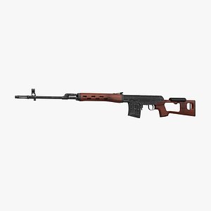 russian svd rifle wooden 3d max