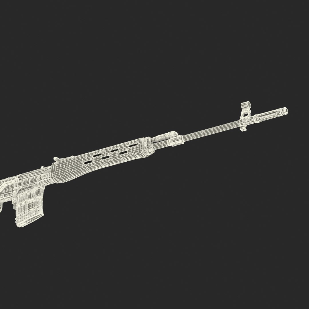 russian svd rifle wooden 3d max