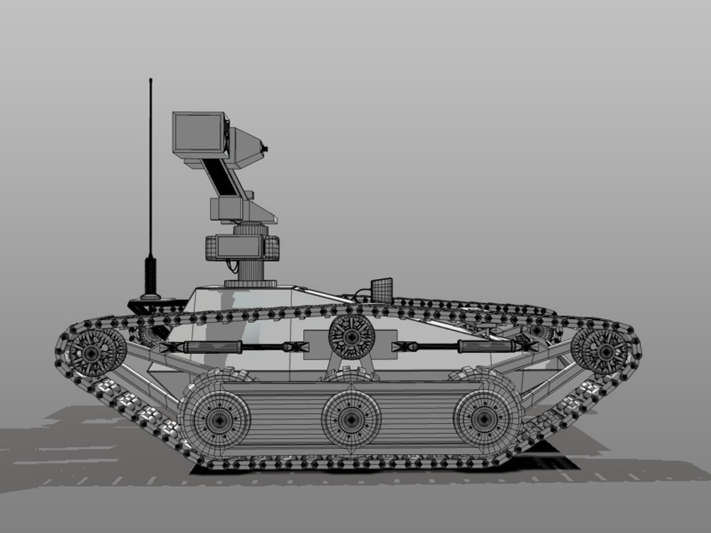 Armed Autonomous Remote Rover 3d Model