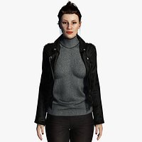 leather jacket woman