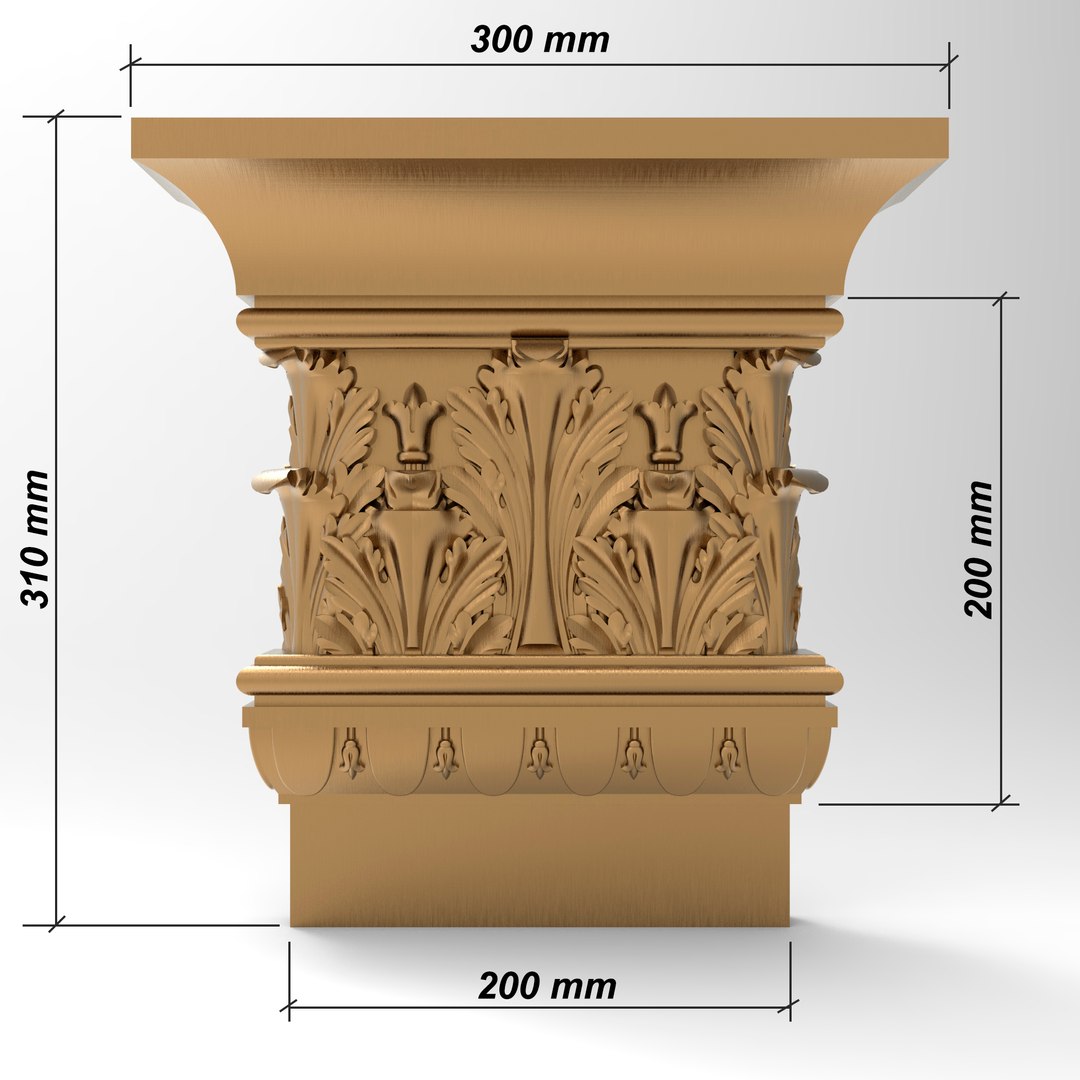 3D Column Capital 005 310x300x70 Model - TurboSquid 1873257