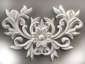Wall decor flowers with leaves for milling CNC machines 3D model