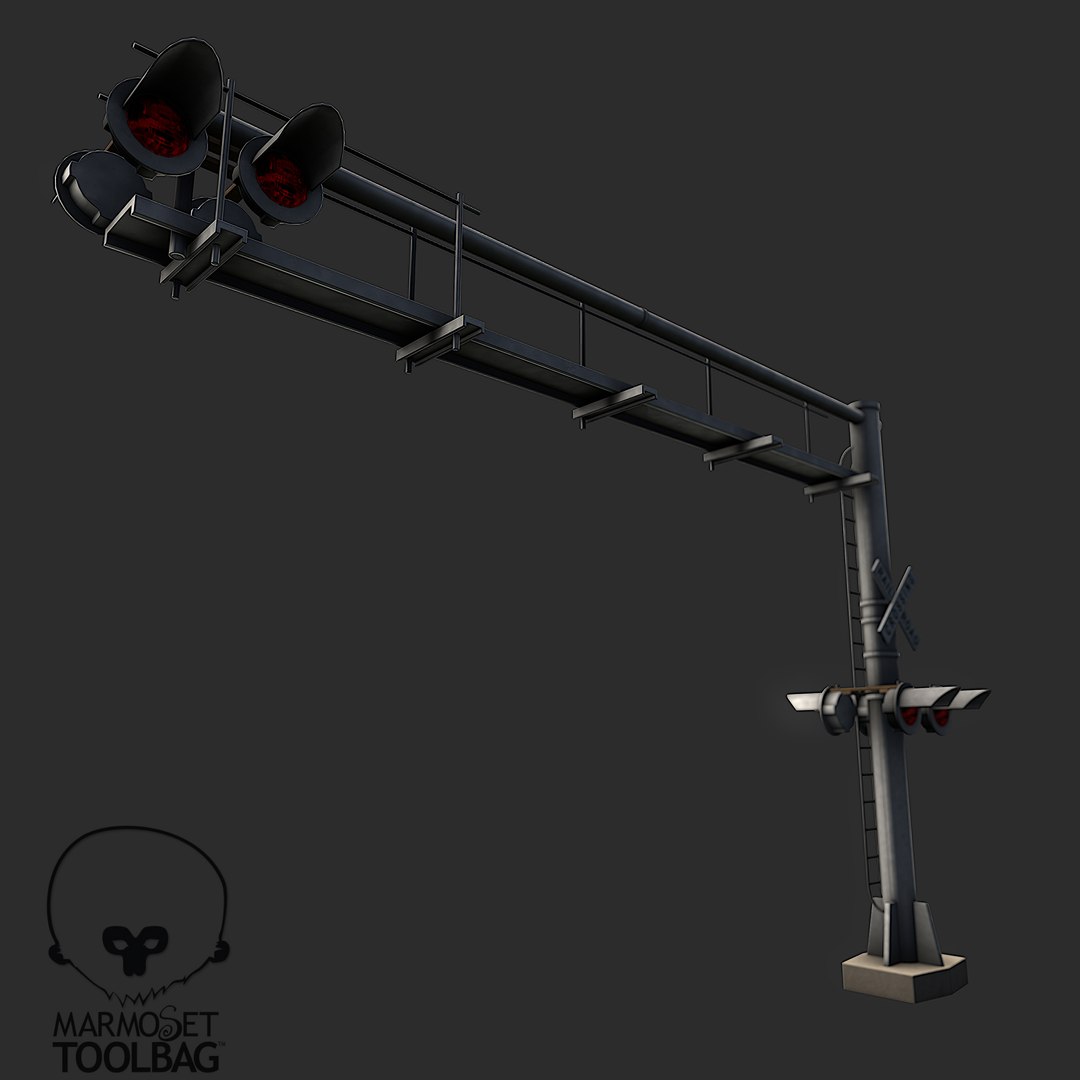 3d Railroad Crossing Signal