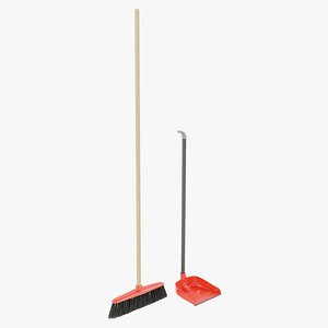 3D Broom and Dustpan