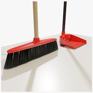 3D Broom and Dustpan