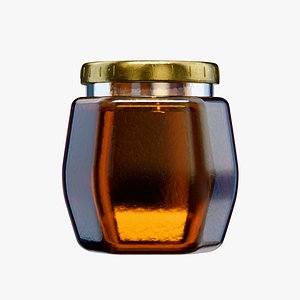 3D Natural Honey Glass Jar model