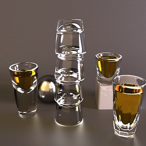 32 glasses bars 3D model