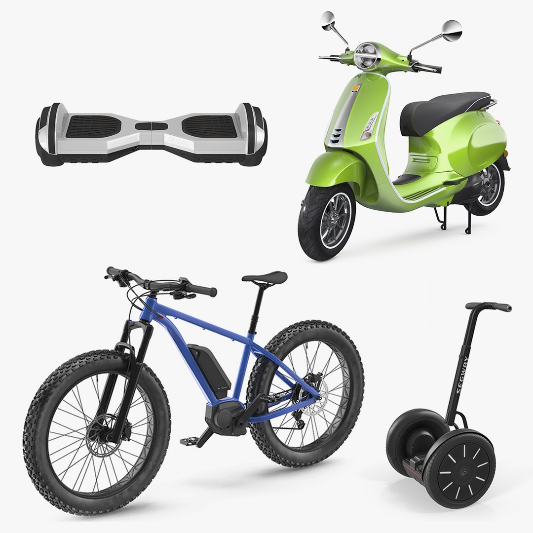 Two Wheel Electric Vehicles Rigged Collection 3D model preview