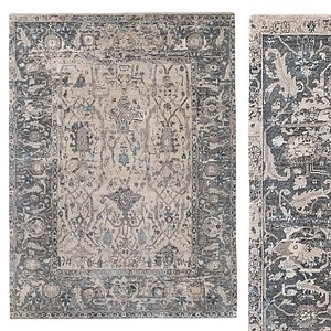 3D KASHNI WOOL  SILK RUG model