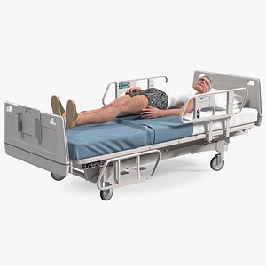 Patient on Hospital Bed Rigged for Maya