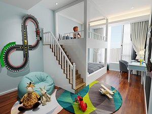 Modern Children Room 3D model