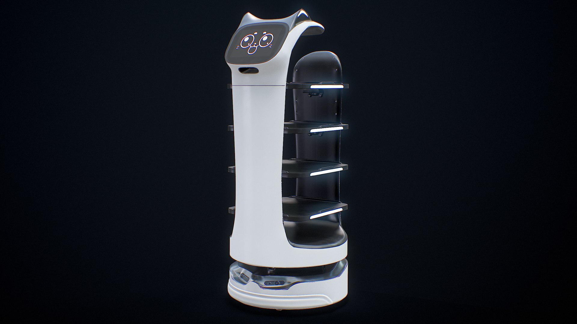 Restaurant Service Robot Waiter Bellabot PBR model https://p.turbosquid.com/ts-thumb/Sn/XTsIPe/WL/r_viewport_001/png/1673484403/1920x1080/fit_q87/565b4145aea3ae79f0e074af59d4d21b84a1a054/r_viewport_001.jpg