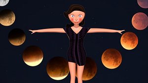 free low poly woman in dress 51