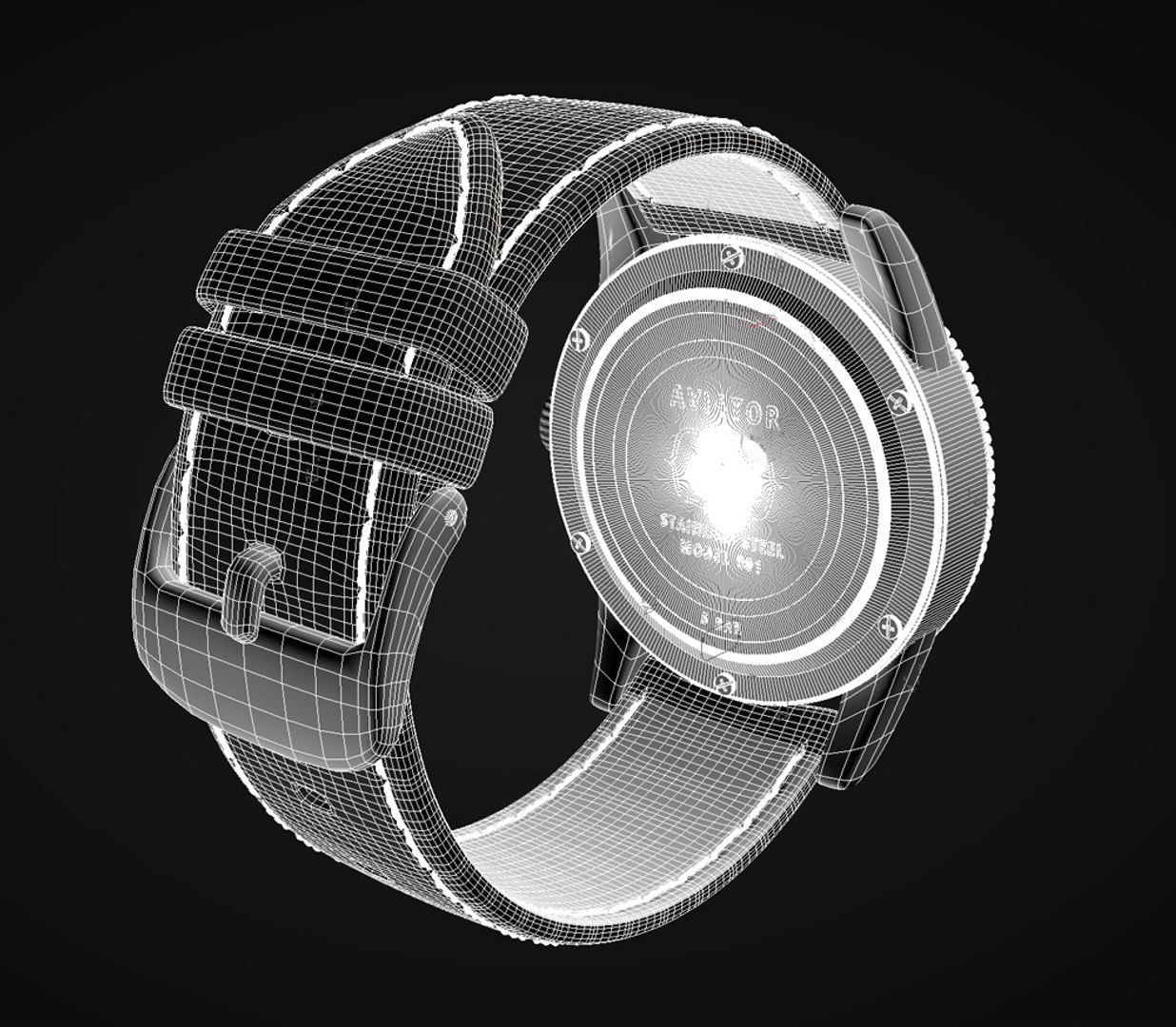 aviator wrist watch design 3d model