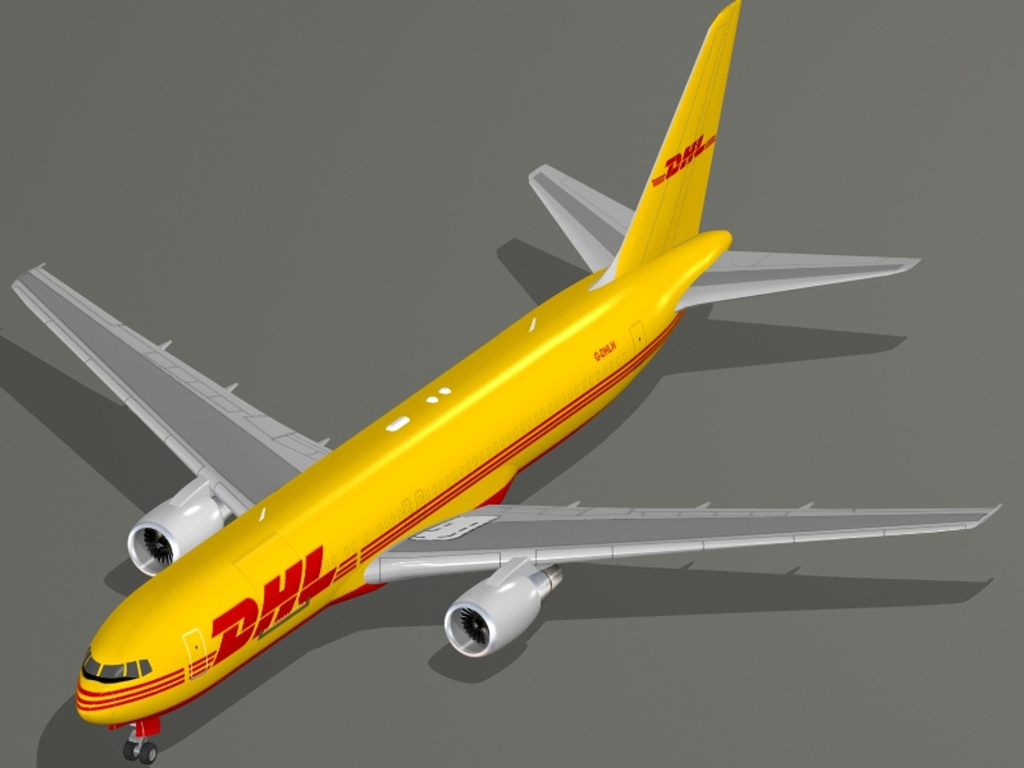 3d B 767-300 Er Dhl Model