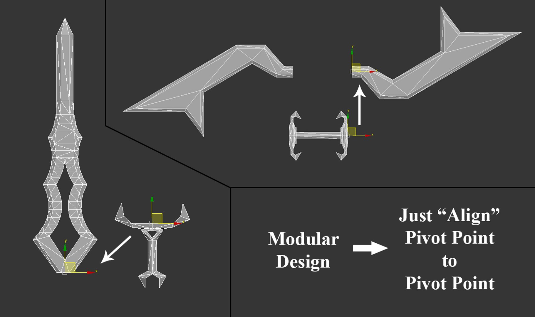 Modular Sword Pack Axe 3D Model - TurboSquid 1541198