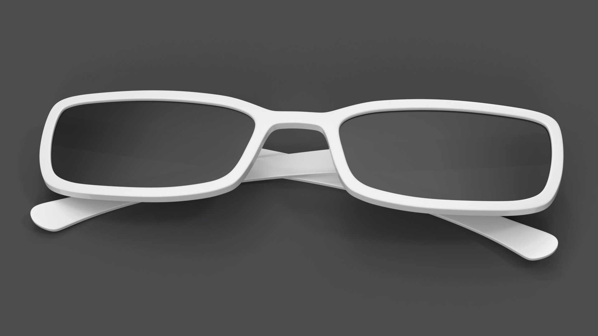 Optical Square Glasses With White Frame Folded 3D Model - TurboSquid ...