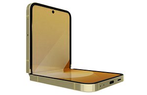 Samsung Galaxy Z Flip 6 Yellow Low Poly 3D model