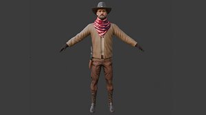 Realistic 3D Cowboy Character model