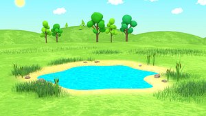 Cartoon Landscape 3D Model