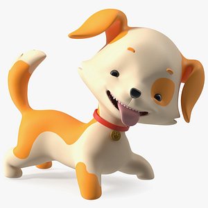 3D Cartoon Puppy Dog Playful Pose model