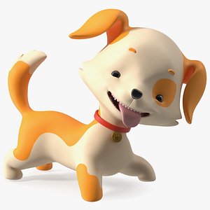 Cartoon Puppy Dog Playful Pose