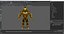 Robot de combat Sci-Fi jaune truqué pour Maya