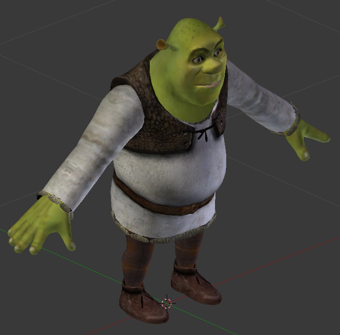 Shrek rigged 10 3D Model in Monster 3DExport