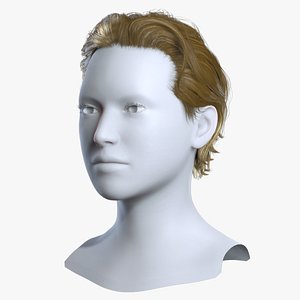 Classic Short Slicked Back Blonde Hair Low-Poly - Game Ready 3D model