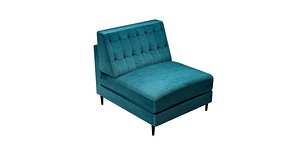 3D canape bleu canard une place