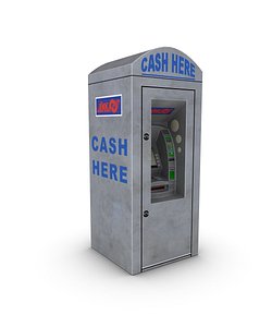atm standing cash machine 3d model