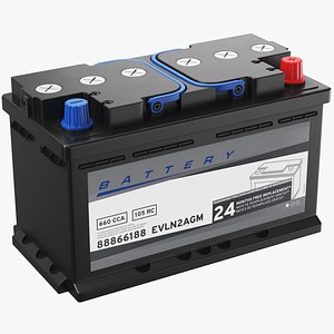 Detailed Car battery 02 3D model