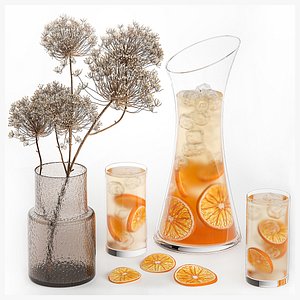 Citrus Lemonade With Ice And Orange Slices