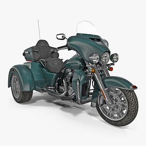 3d model trike motorcycle green generic