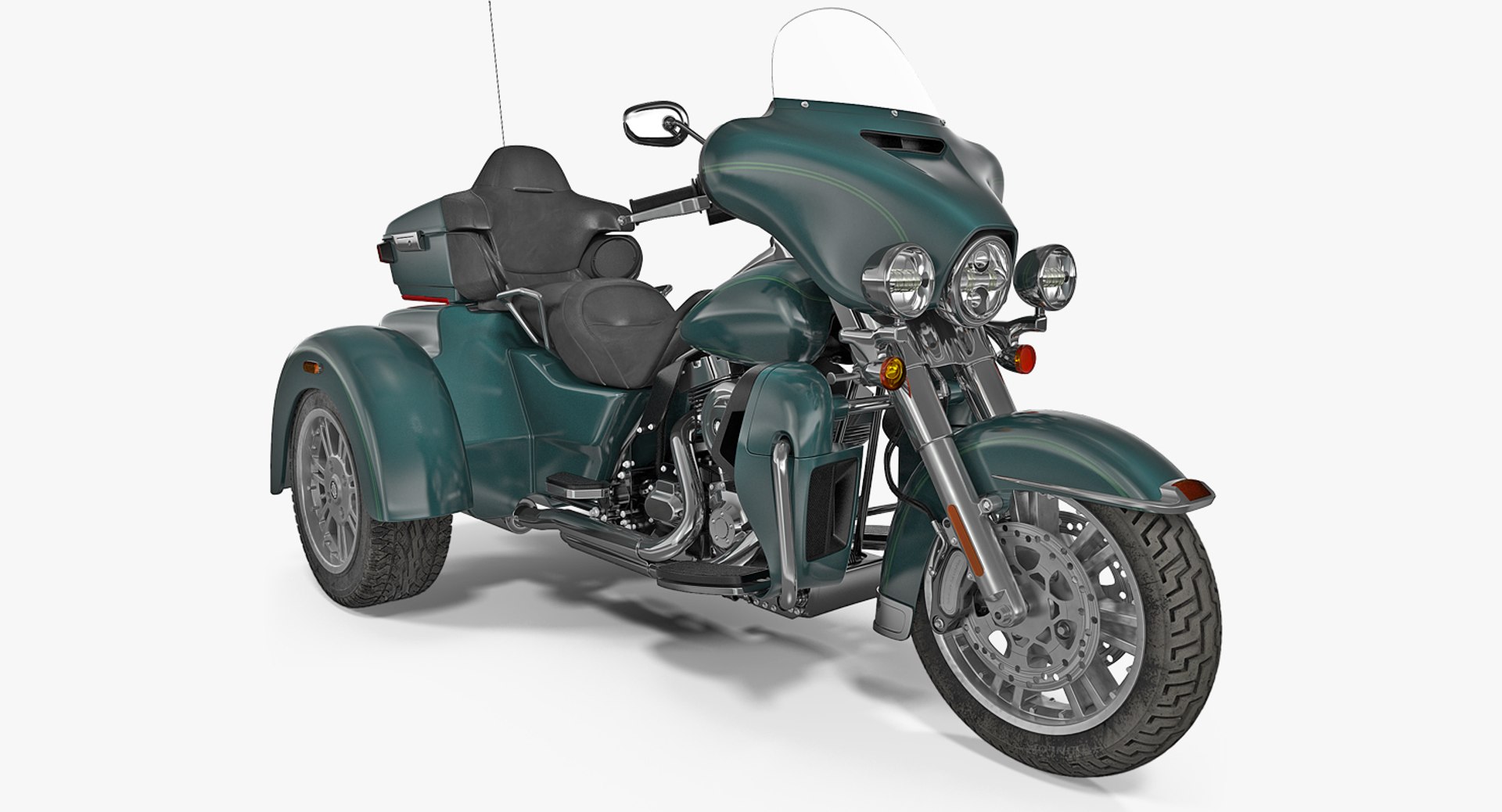 Trike Motorcycle Green Generic 3D Model 3D model preview