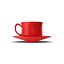 Red Tea Cup And Saucer 3D model