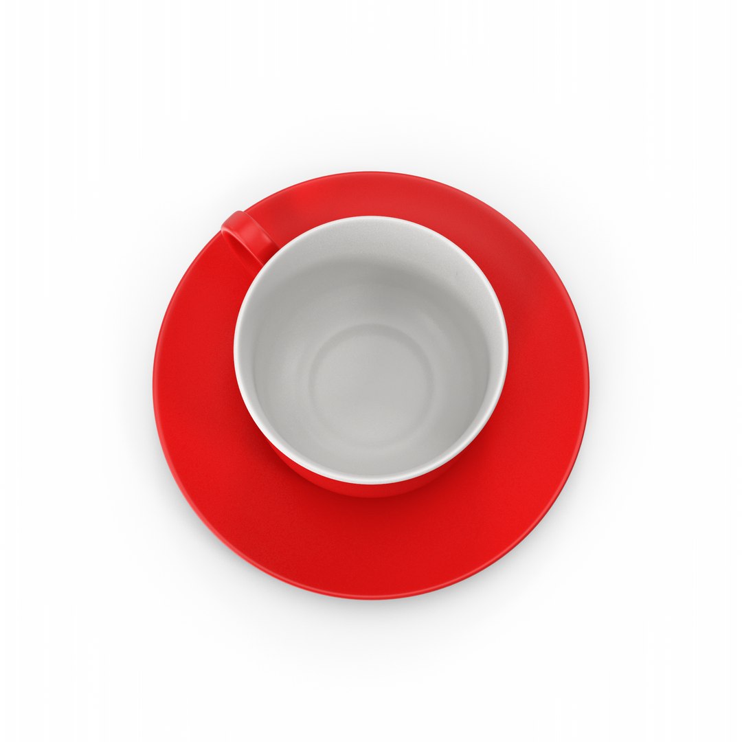 Red Tea Cup And Saucer 3D Model TurboSquid 2033165
