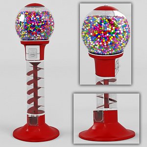 3d gumball machine gum model