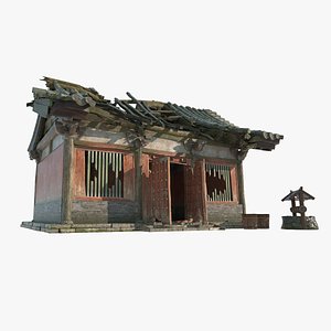 3D The dilapidated Zen houses of ancient Asian architecture