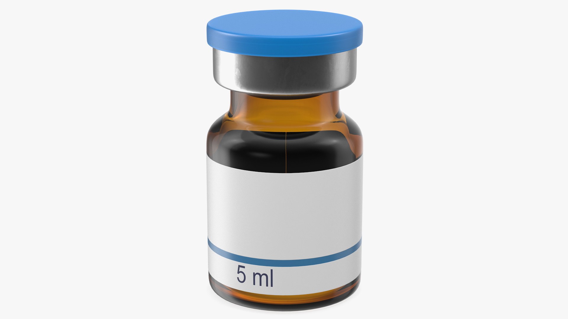 Small Empty Glass Injection Vial 3D model preview