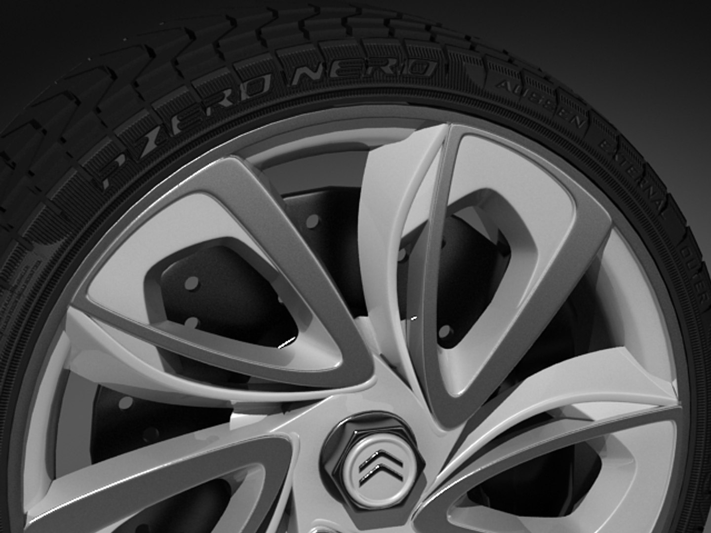 citroen gt wheel tyre 3d max