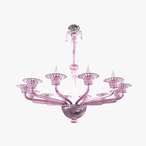 chandelier twelve-arm handblown murano 3D model