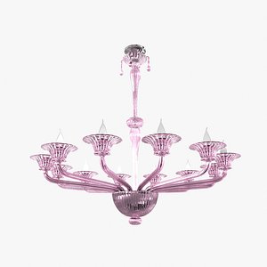 Twelve-Arm Handblown Murano Glass Venetian Chandelier