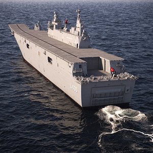 TCG Anadolu L400 Rigged 3D model