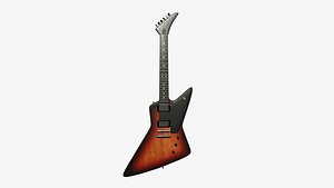 3D model Electric Guitar F07 Dark Wood - Music Instrument Design