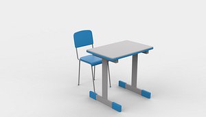 Desk and Chair 05 3D model 3D