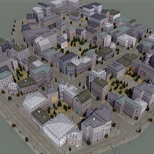 french town 3d 3ds