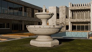 3D Old Stylized Fountain Gameready model